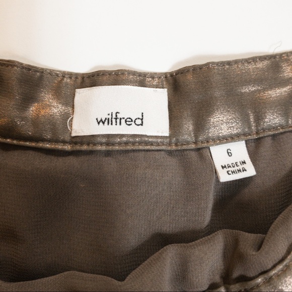 Aritzia Wilfred Free Bethune Metallic Bronze Skirt 6 - Picture 5 of 6